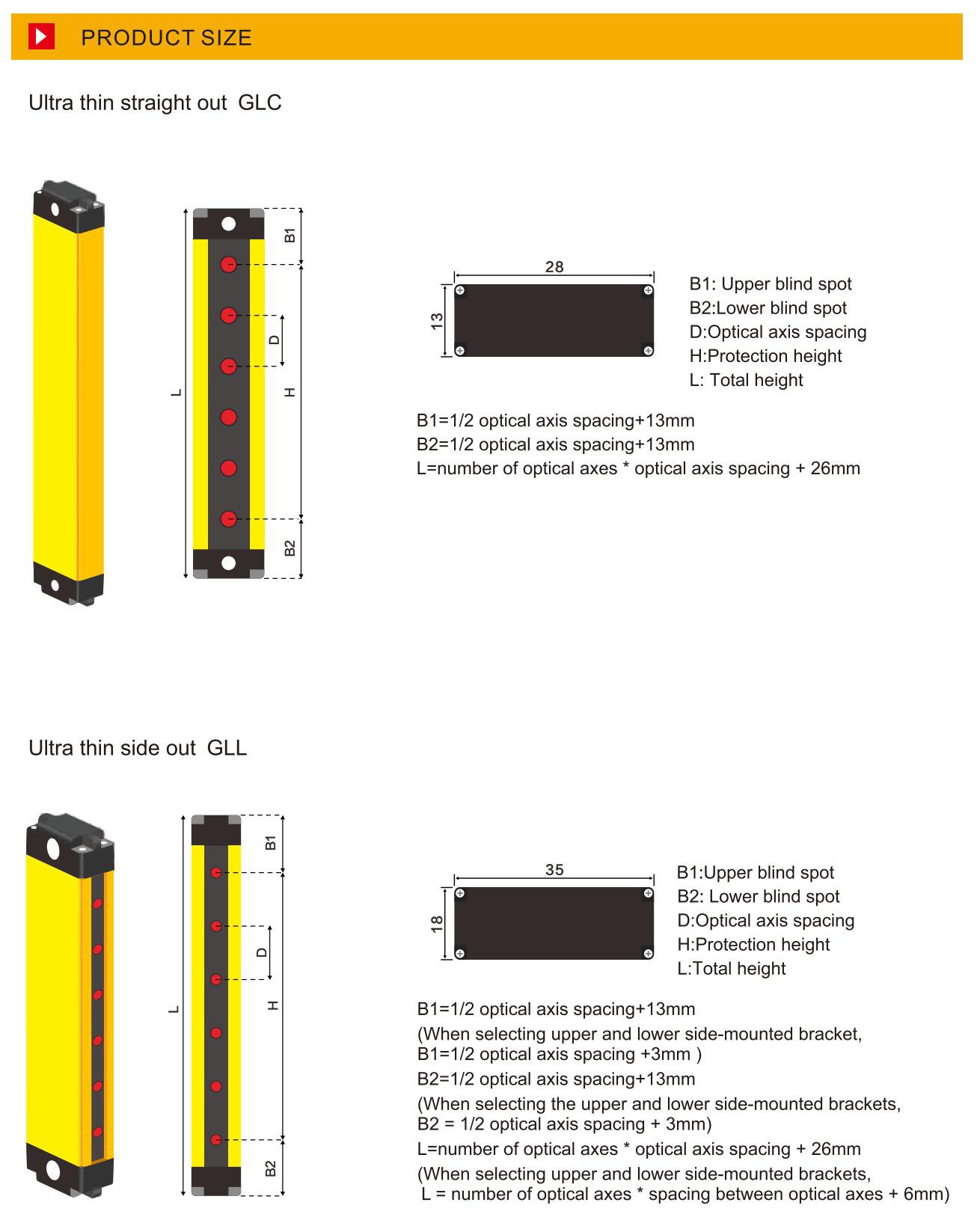 GLC GLL safety light curtains GLC GLL safety light curtains